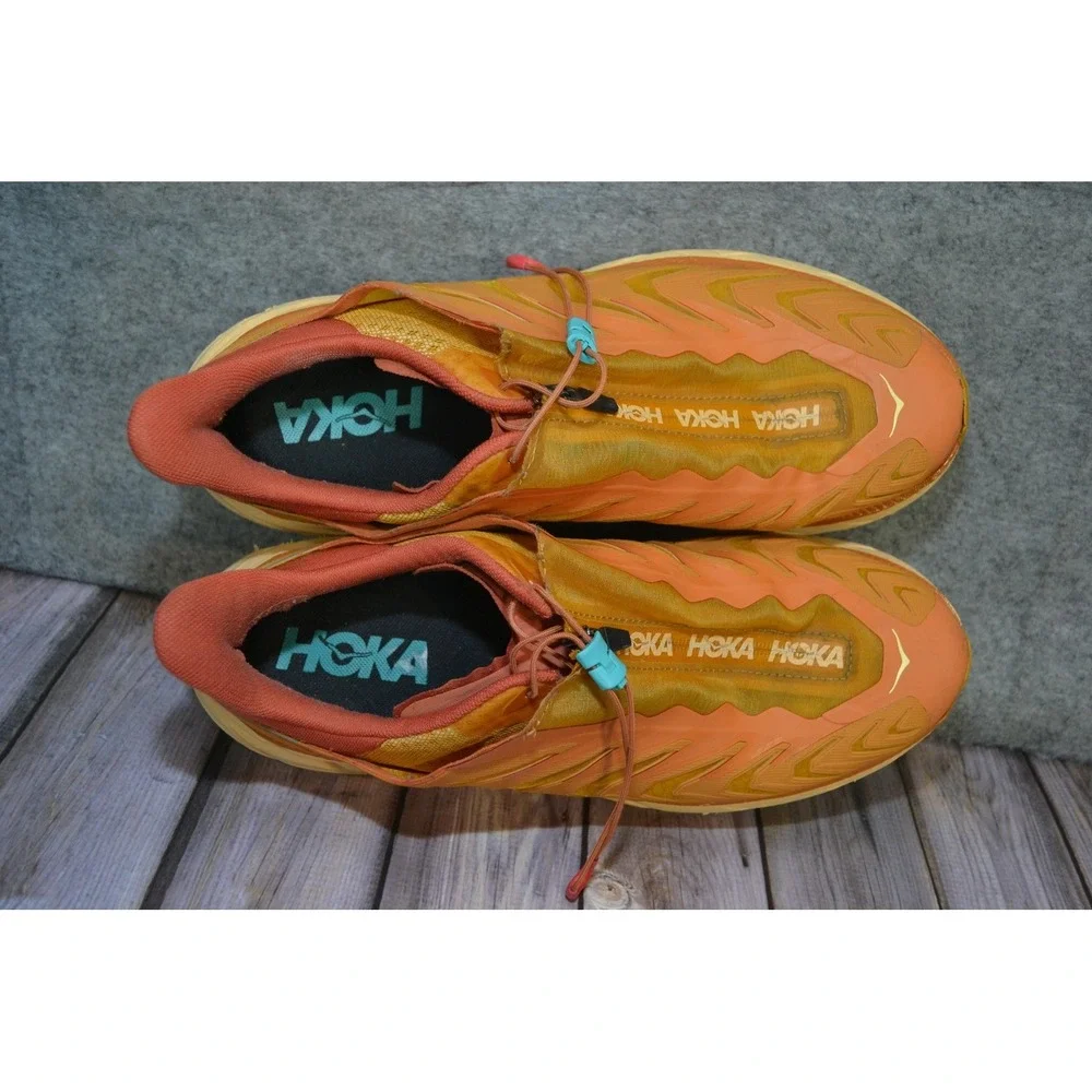 Hoka One One Project Clifton Shoes Mens 12 Orange Running Sneakers 1127924‎ DSBO